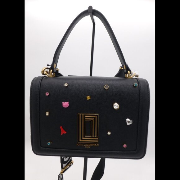 NWT Karl Lagerfeld Paris Simon Top Handle Crossbody with Rivets - Picture 2 of 10